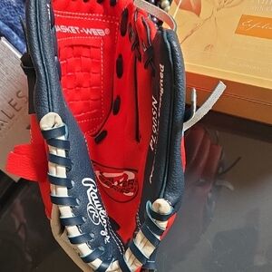 Rawlings Youth Red and Navy Baseball Glove